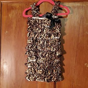 NEW CHEETAH AND WHITE SILKY ROMPER